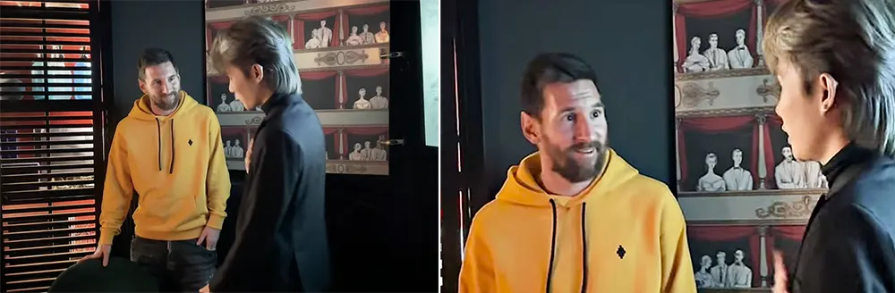 Hình ảnh Messi và Jack trong video